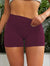 2 pcs High waist claret yoga shorts for running, fitness and sports | Tummy control, butt lift, sweat wicking, size L