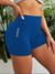 2 pcs High waist blue yoga shorts for running, fitness and sports | Tummy control, butt lift, sweat wicking, size S