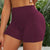 2 pcs High waist claret yoga shorts for running, fitness and sports | Tummy control, butt lift, sweat wicking, size M