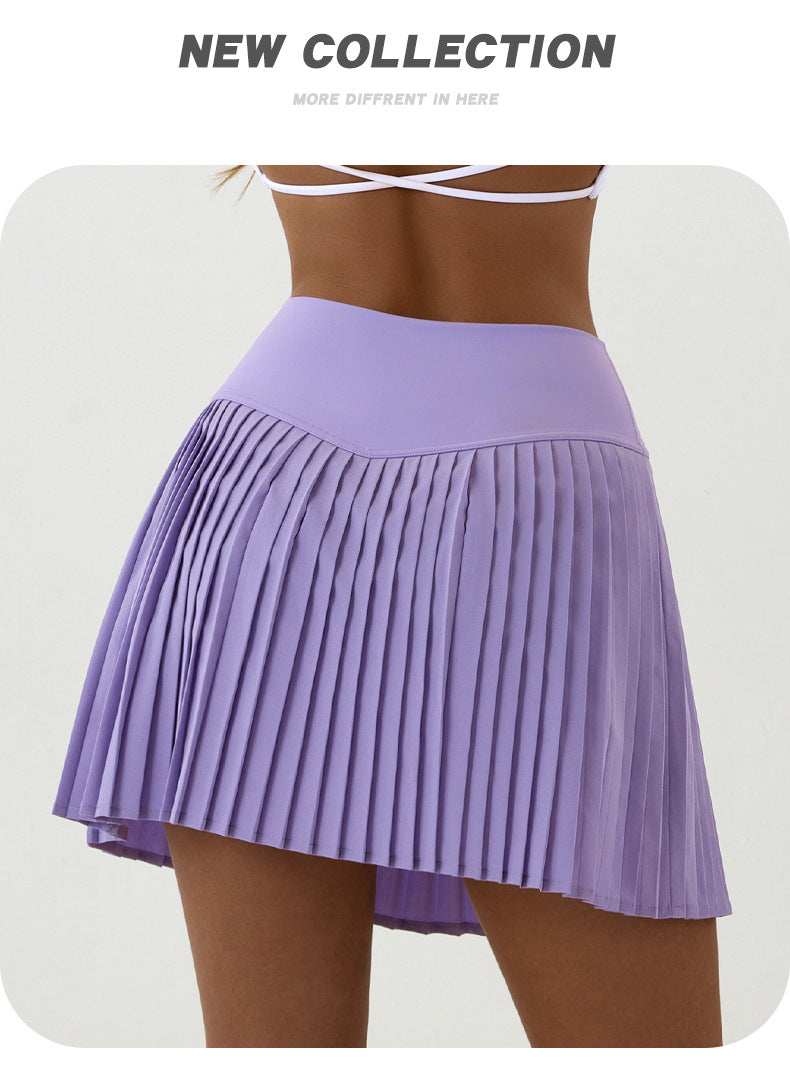 High waist purple pleated skirt | built-in shorts to prevent exposure - suitable for yoga, badminton and golf  Size S