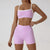 Pink Sporty Yoga Set with Contrast Spaghetti Straps - Slim Fit Outdoor Fitness Wear - Size M