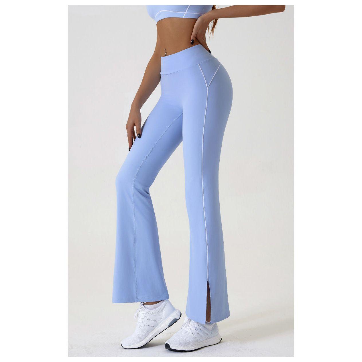 Blue Flared Leggings & Sports Bra Set - Breathable & Stretchy Activewear for Yoga, Running & Gym Workouts Size L