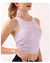 Black Summer Elastic Running Sports Vest with Padded Bra, Sleeveless Yoga Tank Top - L Size