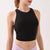 Black Summer Elastic Running Sports Vest with Padded Bra, Sleeveless Yoga Tank Top - XL Size