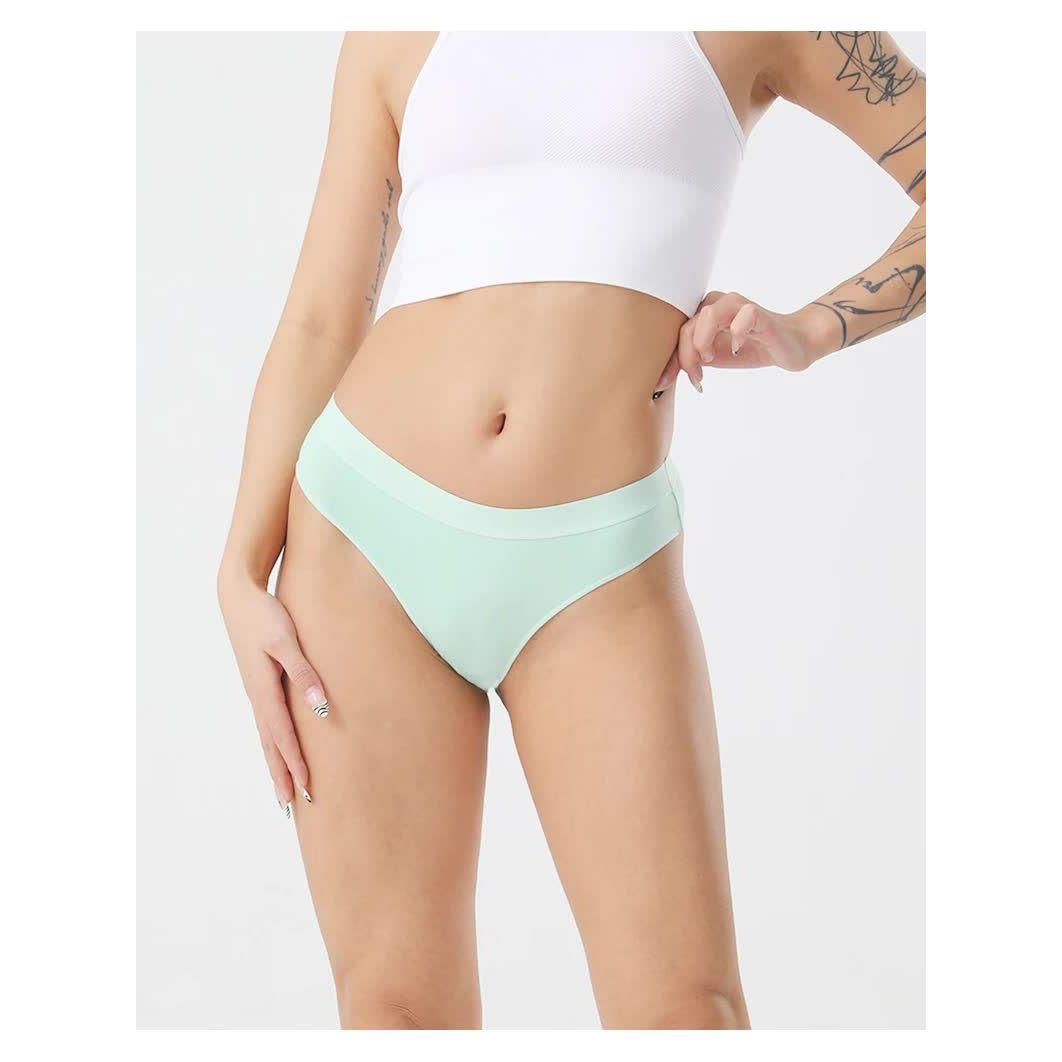 4 pcs Women's Sexy Low-Waist Cotton Thong Underwear, Size M