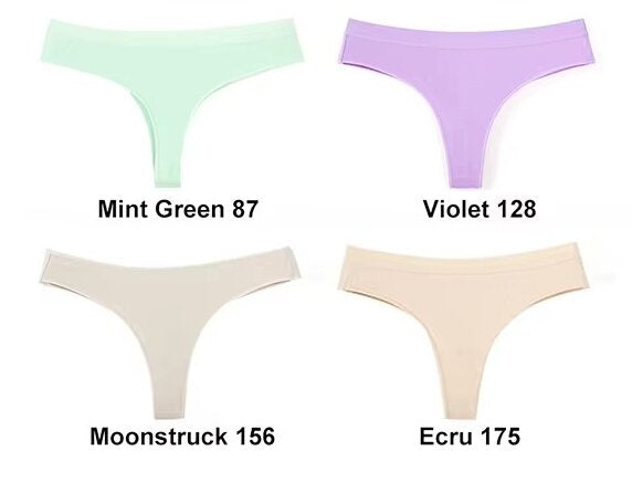 4 pcs Women&#39;s Sexy Low-Waist Cotton Thong Underwear, Size S