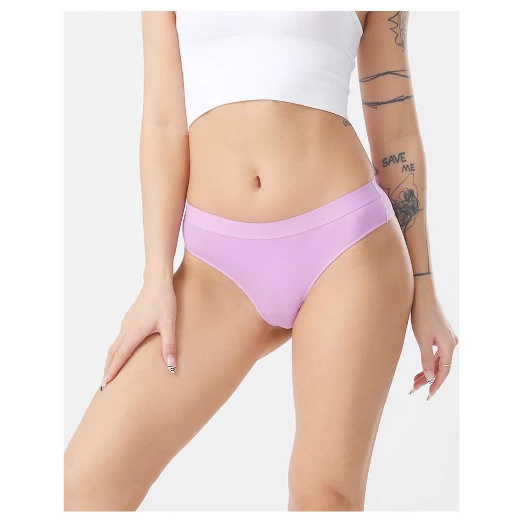 4 pcs Women's Sexy Low-Waist Cotton Thong Underwear, Size S