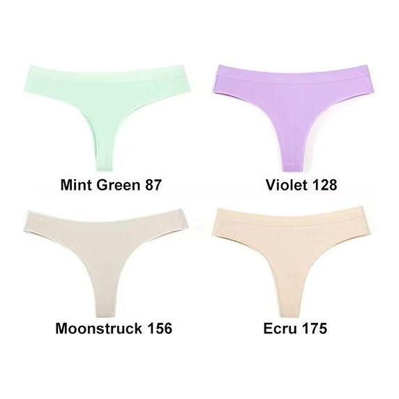 4 pcs Women's Sexy Low-Waist Cotton Thong Underwear, Size M