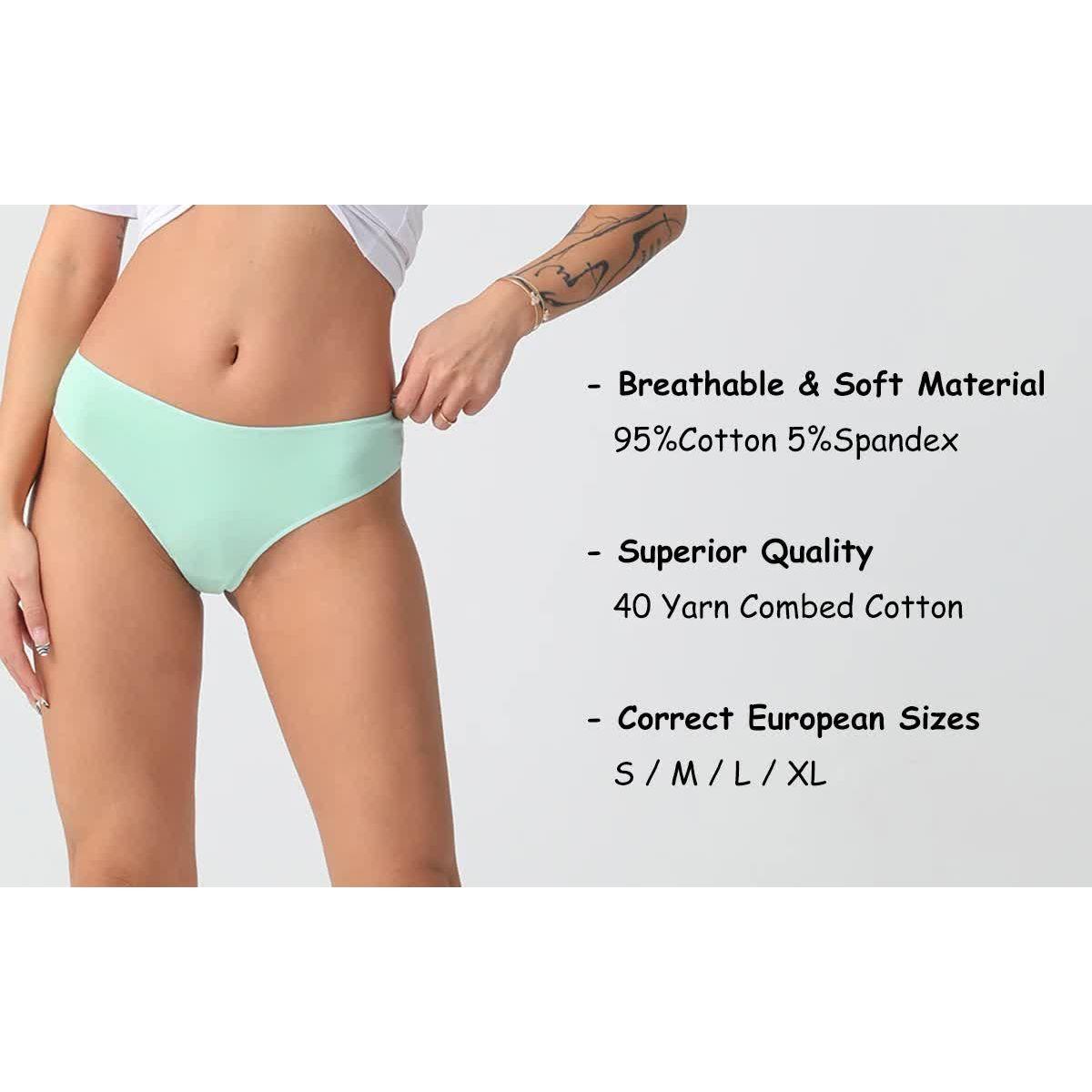 3 pcs Women's Low Waist Cotton Sexy Thong Underwear size S