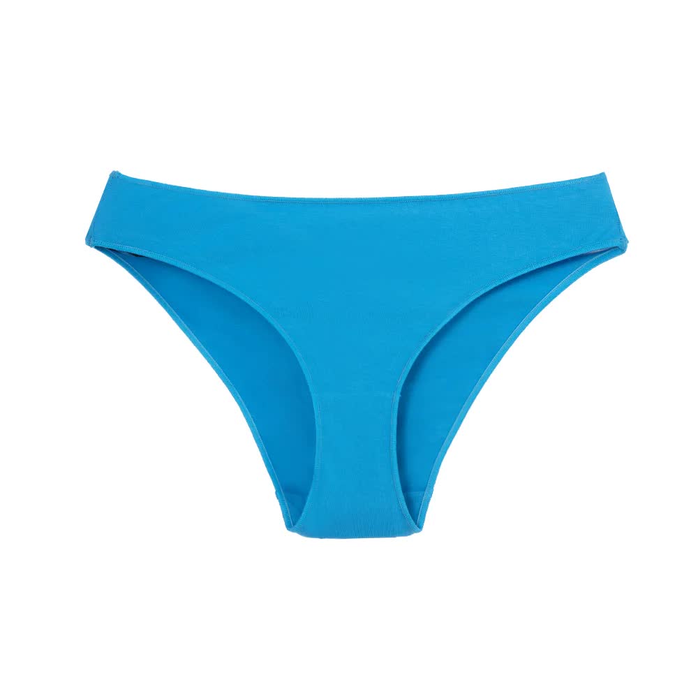 4 pcs Blue Aster High-Waisted Cotton Bikini Briefs for Women, Slim Fit &amp; Comfortable S Size