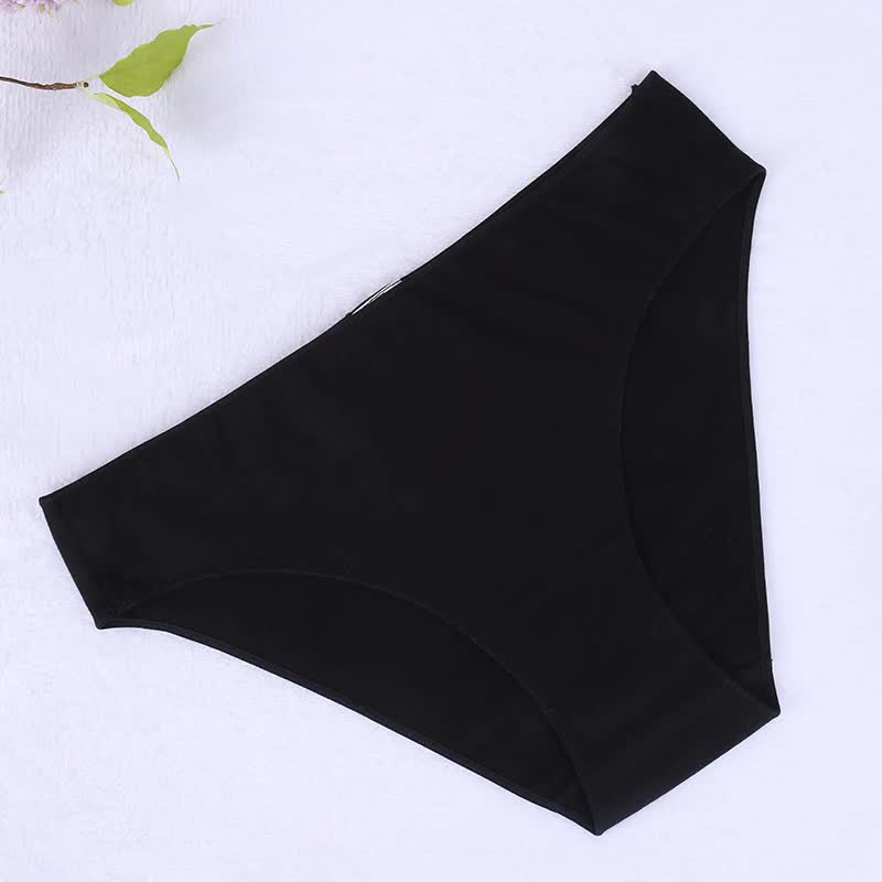 4 pcs Black High-Waisted Cotton Bikini Briefs for Women, Slim Fit &amp; Comfortable S Size