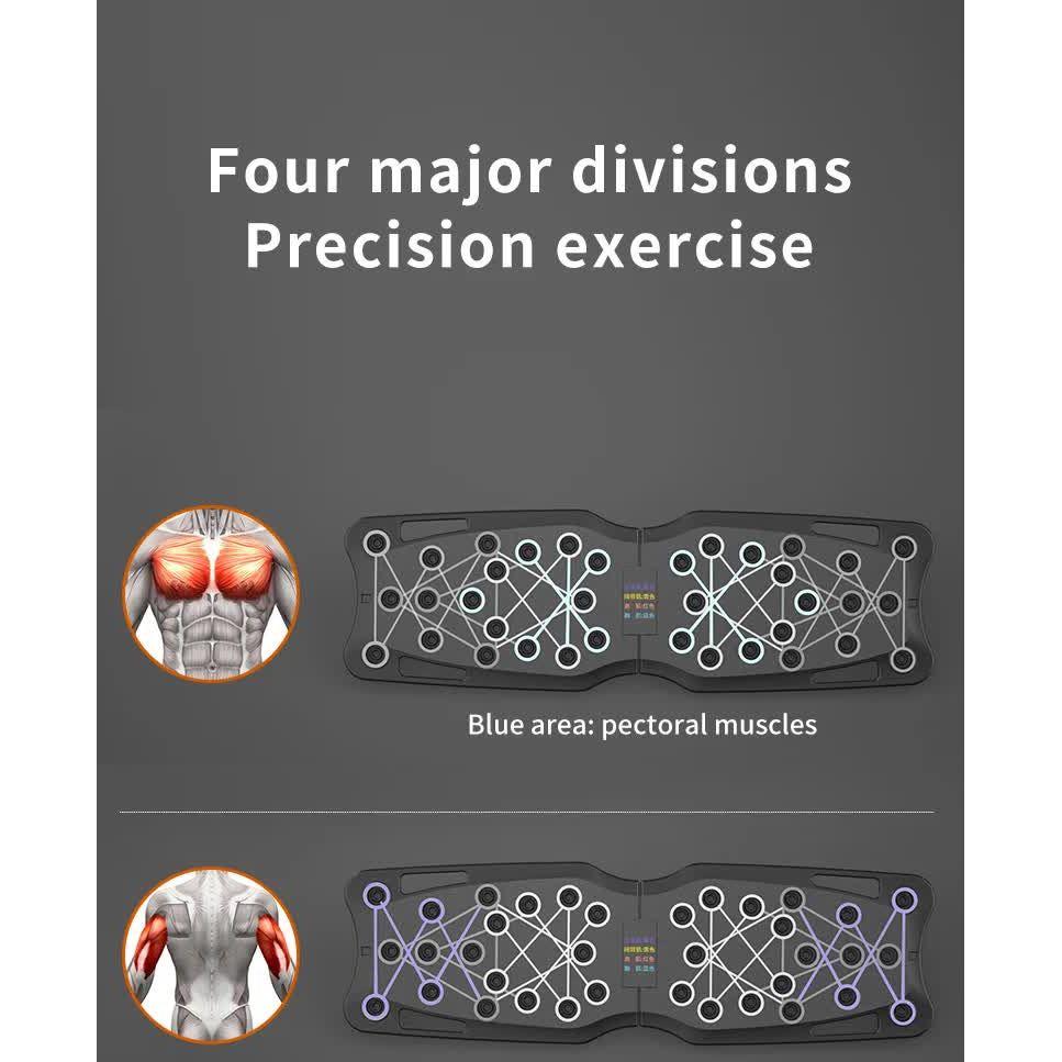 Black Portable Anti-Slip Multi-Function Push-Up Bar with Resistance Bands - Home Fitness Equipment