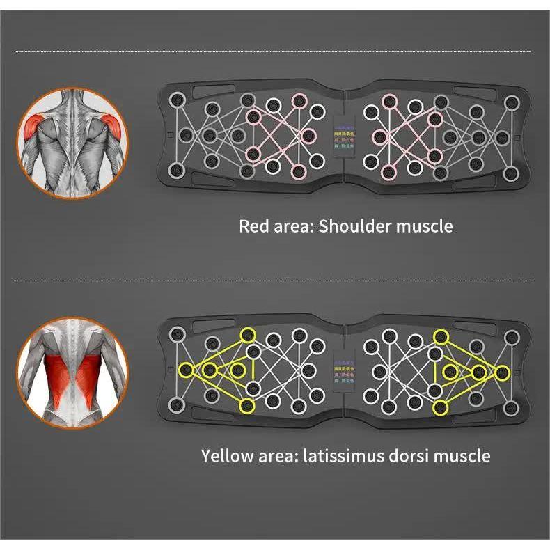 Black Portable Anti-Slip Multi-Function Push-Up Bar with Resistance Bands - Home Fitness Equipment