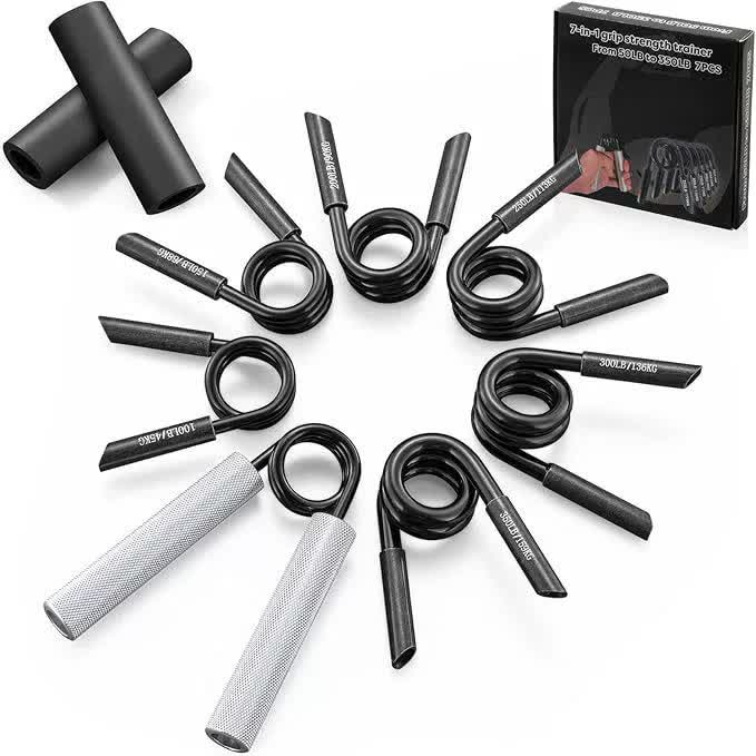 4-in-1 Aluminum Metal Grip Strength Trainer Set with Adjustable Resistance - Wrist, Finger, and Arm Exercise （100LB-250LB）