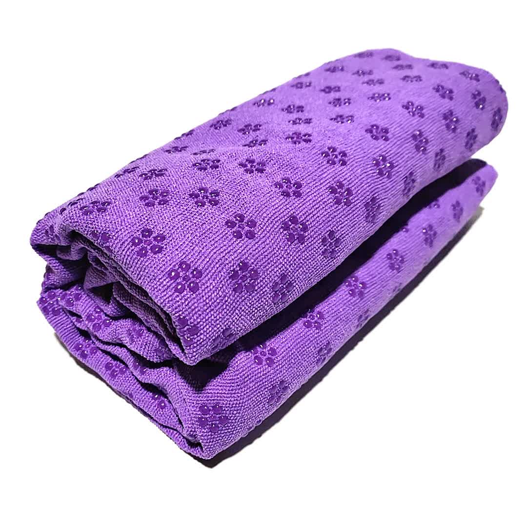 Purple Plum Blossom Yoga Towel Mat - Absorbent, Thick, Non-Slip, Portable Fitness Blanket for Home Use 183*63CM