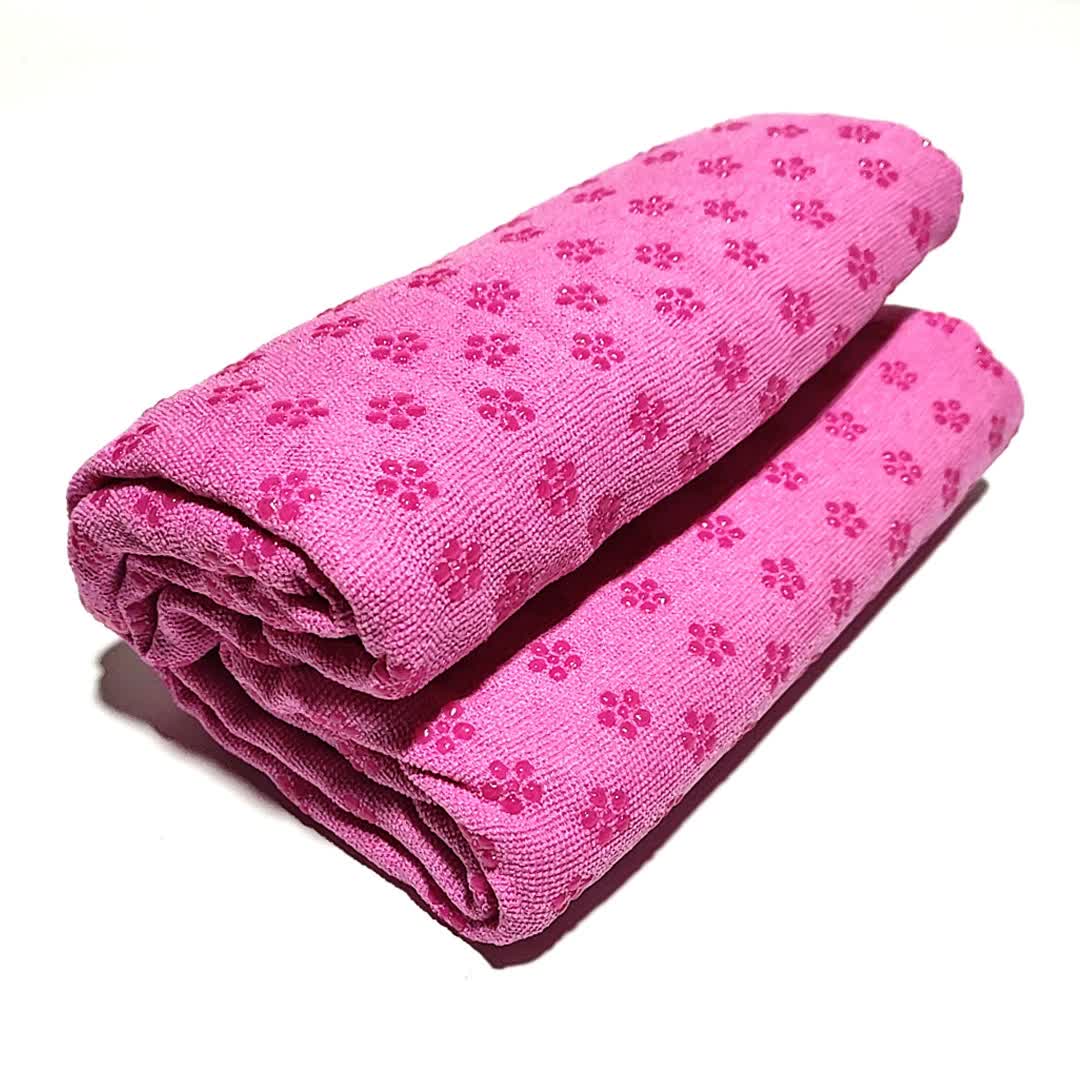 Rose red Plum Blossom Yoga Towel Mat - Absorbent, Thick, Non-Slip, Portable Fitness Blanket for Home Use 183*63CM