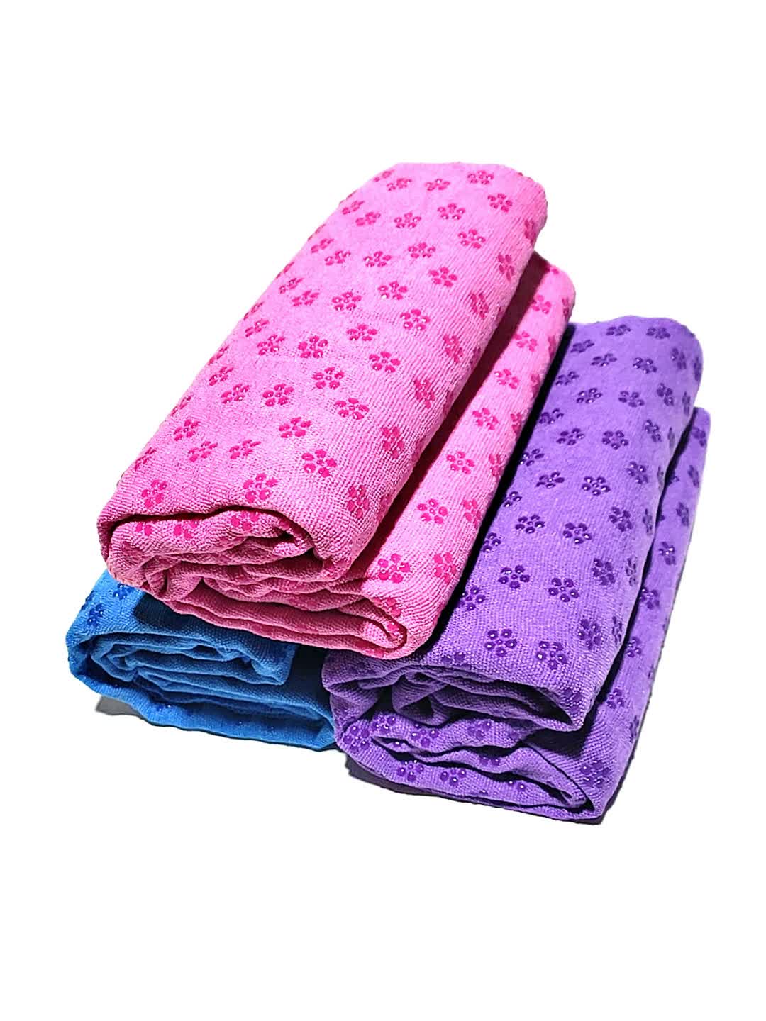 Rose red Plum Blossom Yoga Towel Mat - Absorbent, Thick, Non-Slip, Portable Fitness Blanket for Home Use 183*63CM