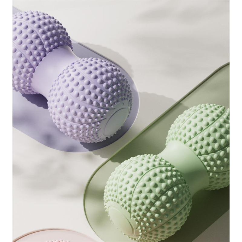 Gray 2pcs Fascia Ball Foot Arch Massager Peanut Ball for Muscle Relaxation, Deep Tissue Release, Yoga Massage 6.5*6.5*13CM