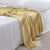 Yellow Cozy Knit Throw Blanket with Fringe - Stylish Striped  Bed End Cover, 127x170CM