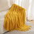 Yellow Premium Woven Knitted Throw Blanket with Tassels | Soft, Cozy Sofa & Bed Blanket, Perfect for Office or Afternoon Naps 127x172cm