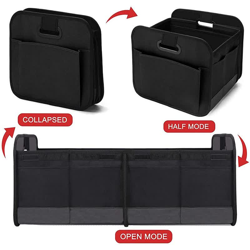 Foldable Fabric Car Trunk Organizer – Collapsible Storage Box for Vehicle Organization 60x37x31cm