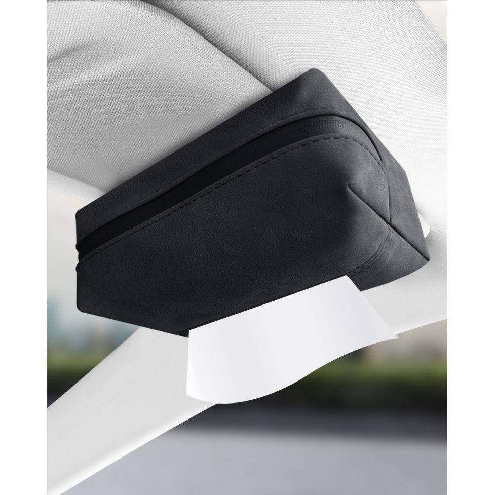 2 pcs Blue Stylish Car Tissue Box for Seat Back - Car Interior Tissue Pack for Seat Back, Armrest Box, Sun Visor 18.5x12.5x7cm