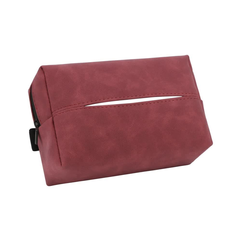 2 pcs Red Stylish Car Tissue Box for Seat Back - Car Interior Tissue Pack for Seat Back, Armrest Box, Sun Visor 18.5x12.5x7cm