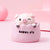 2 pcs Pink Cute Pig Head Bobble Head Car Ornament | Resin Pig Doll for Car Dashboard Decoration 6.5x7cm