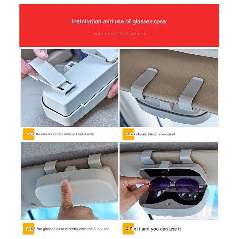 Grey Car Visor Sunglasses Holder | Compact and Durable Storage for Eyewear in Your Car