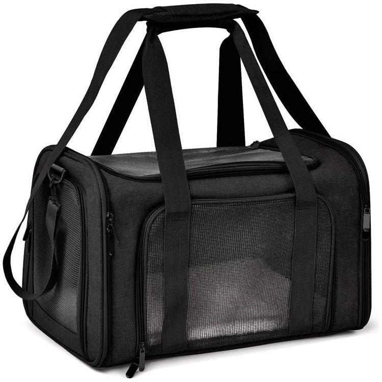 Black Portable Pet Travel Carrier Bag - Foldable, Durable, and Comfortable for Small Dogs &amp; Cats 40cmx25cmx25CM