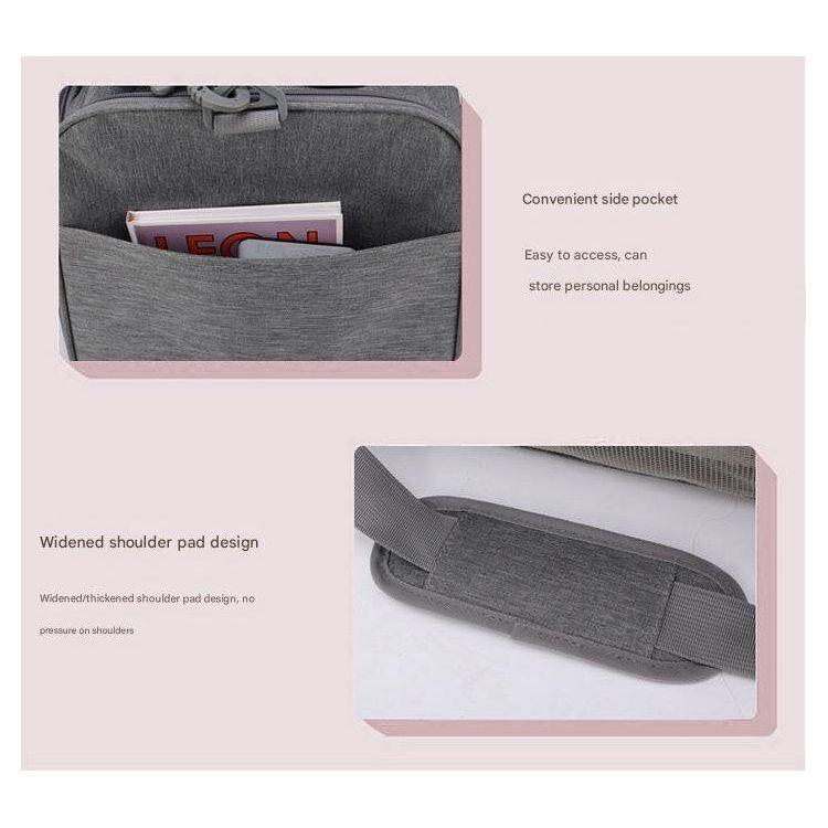 Grey Portable Pet Travel Carrier Bag - Foldable, Durable, and Comfortable for Small Dogs & Cats 45cmx30cmx30cm