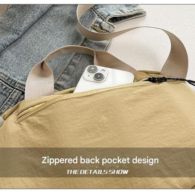 Beige Trendy Crescent Crossbody Bag - Unique Design Shoulder Bag 29x6x17cm