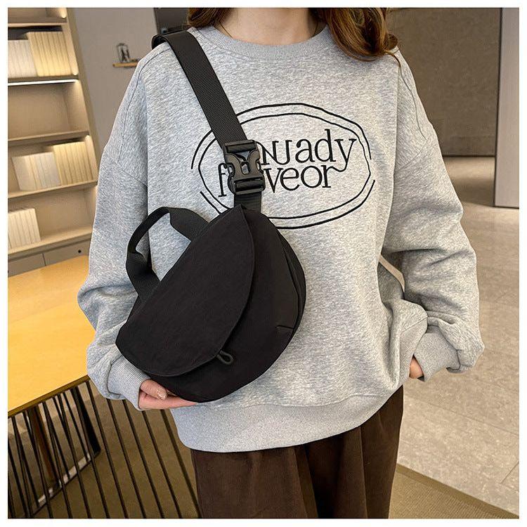 Black Trendy Crescent Crossbody Bag - Unique Design Shoulder Bag