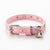 3 pcs Pink Stylish PU Leather Pet Collar - Anti-Loss, Puppy Bell, Star & Moon Design Width 1.2cm Total Length 35cm