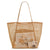 2 pcs Khaki Casual Mesh Tote Bag - Shoulder Bag for Beach & Travel 35x17x37cm