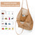 2 pcs Khaki Casual Mesh Tote Bag - Shoulder Bag for Beach & Travel 35x17x37cm