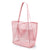 2 pcs Pink Casual Mesh Tote Bag - Shoulder Bag for Beach & Travel 35x17x37cm