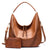 Brown Faux Leather Hobo Bag - Large Shoulder Tote w/Coin Purse