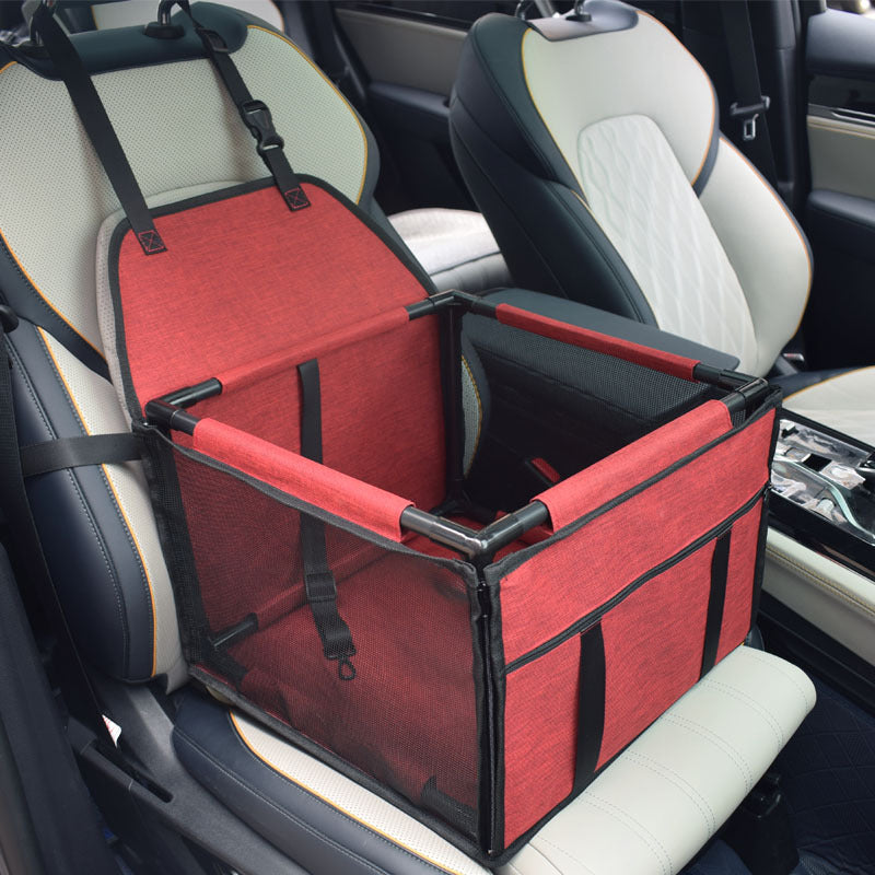 Red Easy Install Dog Car Seat - Mesh Booster for Small Pets