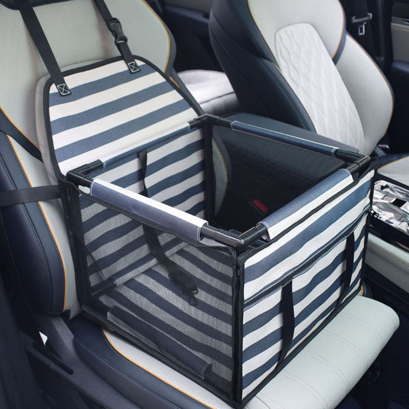 Stripe Easy Install Dog Car Seat - Mesh Booster for Small Pets