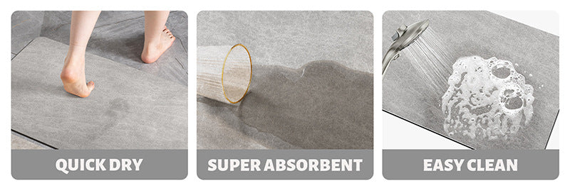 Oval dark green Quick-Dry Absorbent Non-Slip Bath Rug for Bathroom, Kitchen & Entryway 60x90cm