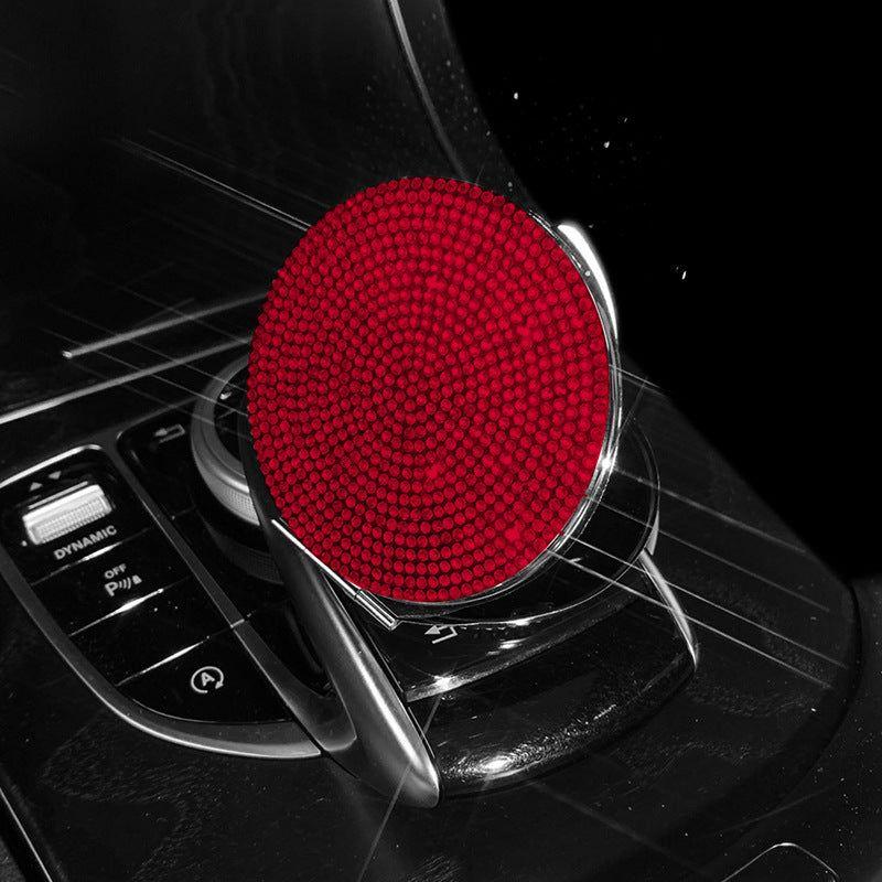 2 pcs Red Sparkling Rhinestone Compact Mirror - Portable Folding Makeup Mirror with Full Diamond Design