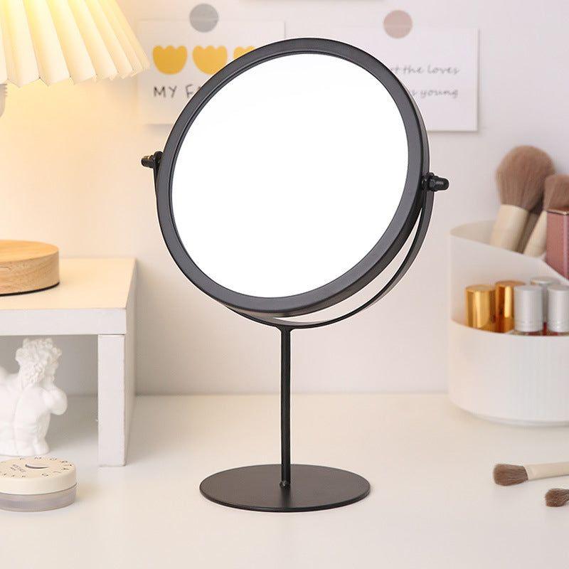 Gold Rotating Tabletop Makeup Mirror - 360º Swivel Vanity Mirror for Bedroom & Desk