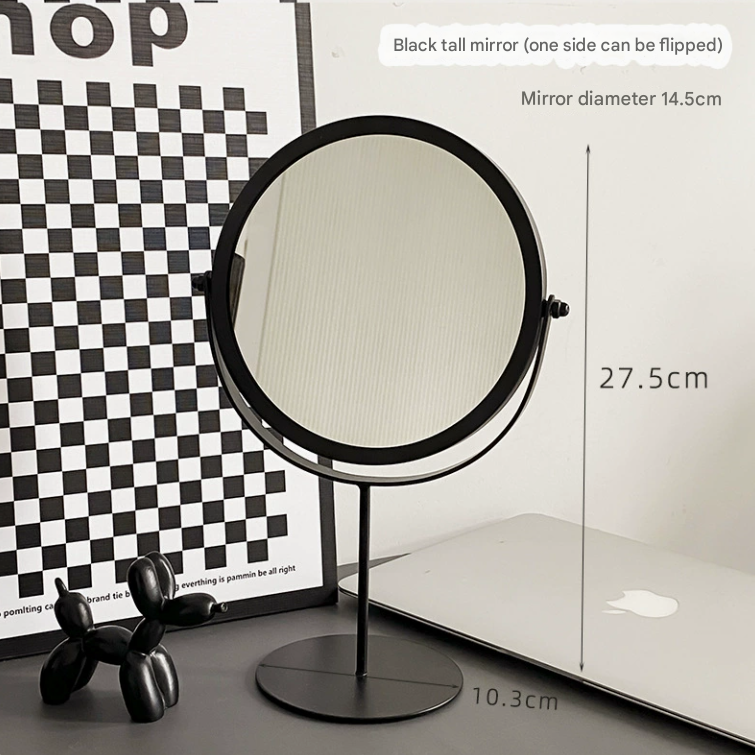 Gold Rotating Tabletop Makeup Mirror - 360º Swivel Vanity Mirror for Bedroom & Desk