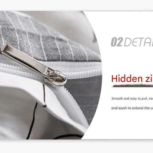 Geometric Print Duvet Cover - 3 Piece Grey Ombre Bedding Set Quilt cover 230X265cm-Pillowcase 51X92cm