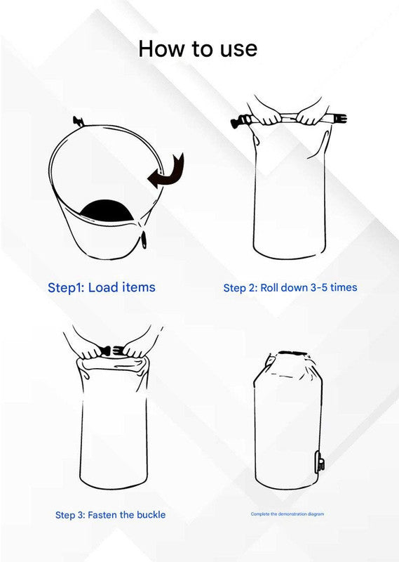 Blue 10L Waterproof Dry Bag - PVC Mesh Rafting & Swimming Backpack