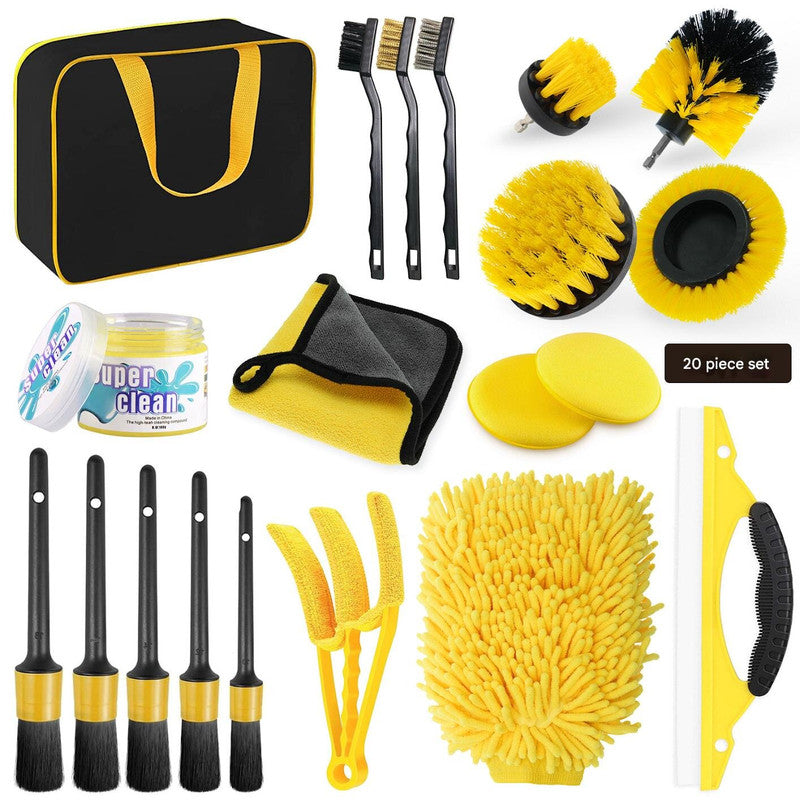 Car Cleaning Supplies - Complete Auto Detail Brush Set for Interior, Exterior, Wheels &amp; Tires - Power Scrubber Drill Brush Kit Included