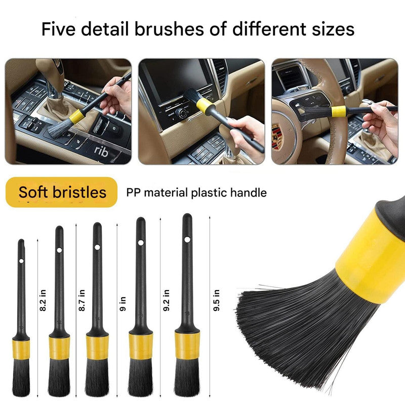 Car Cleaning Supplies - Complete Auto Detail Brush Set for Interior, Exterior, Wheels & Tires - Power Scrubber Drill Brush Kit Included