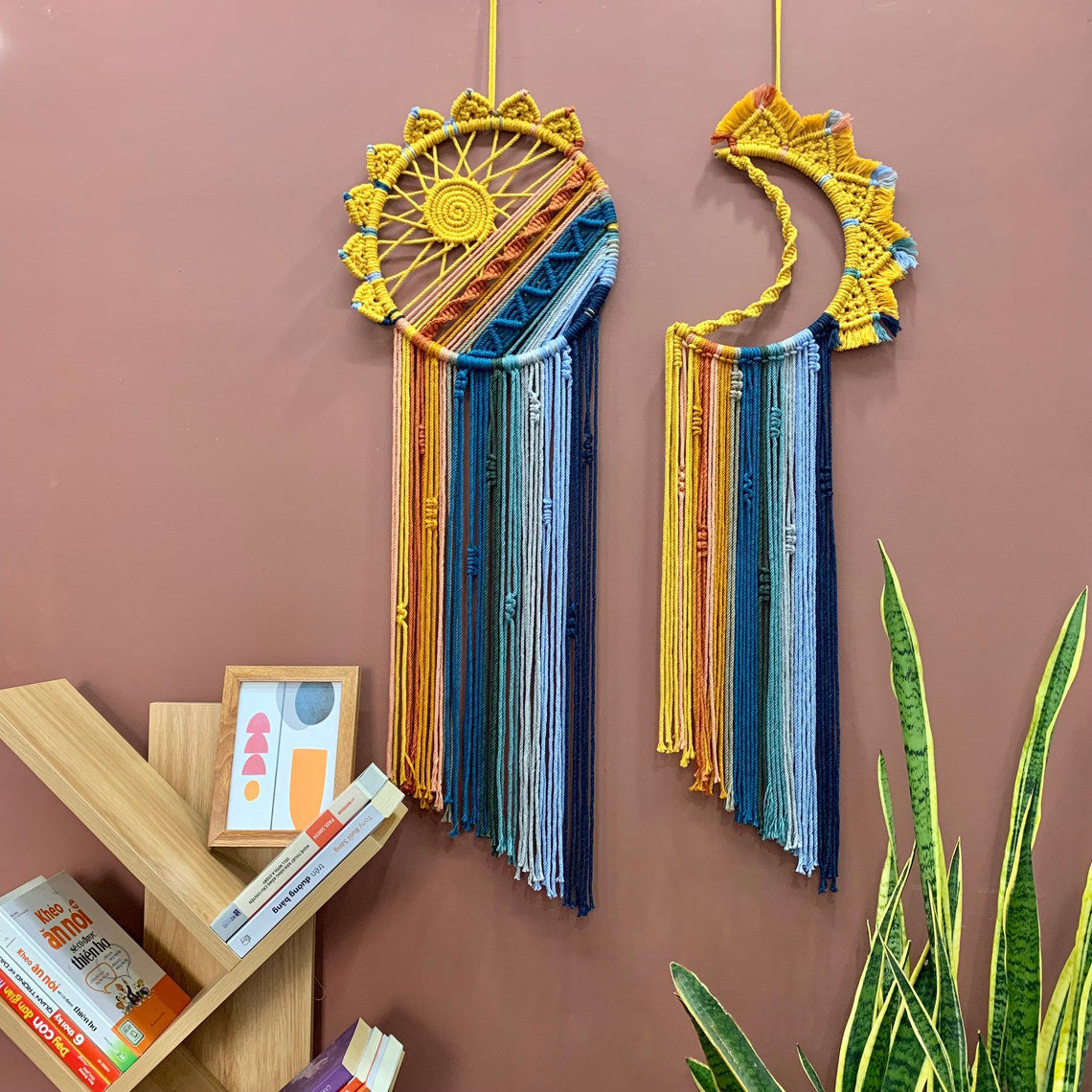 Colorful Tassel Dream Catcher - Bohemian Style Wall Decor (moon)