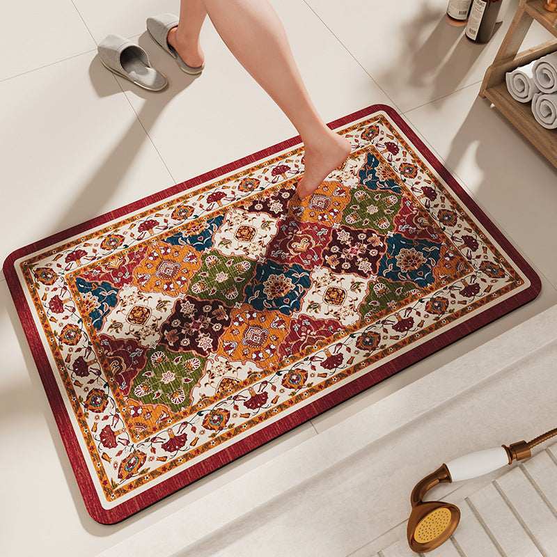 Non-Slip Diatomaceous Earth Bath Mat - Quick-Dry, Durable Toilet Rug 50x80cm